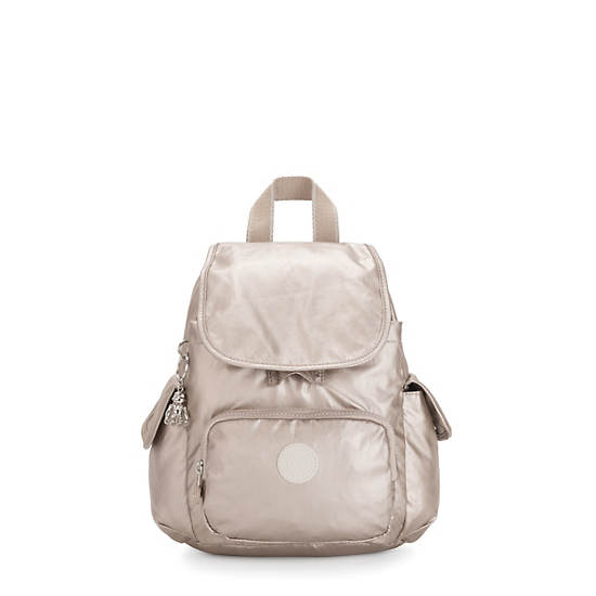 Kipling City Pack Mini Metallic Hátizsák Bézs | HU 1491GS